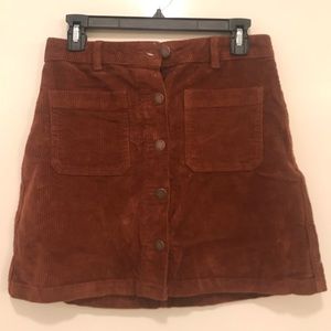 Brown button down skirt